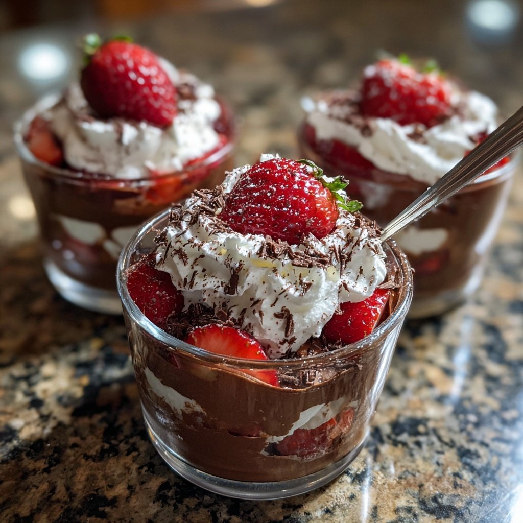 Chocolate Strawberry Trifle Cups