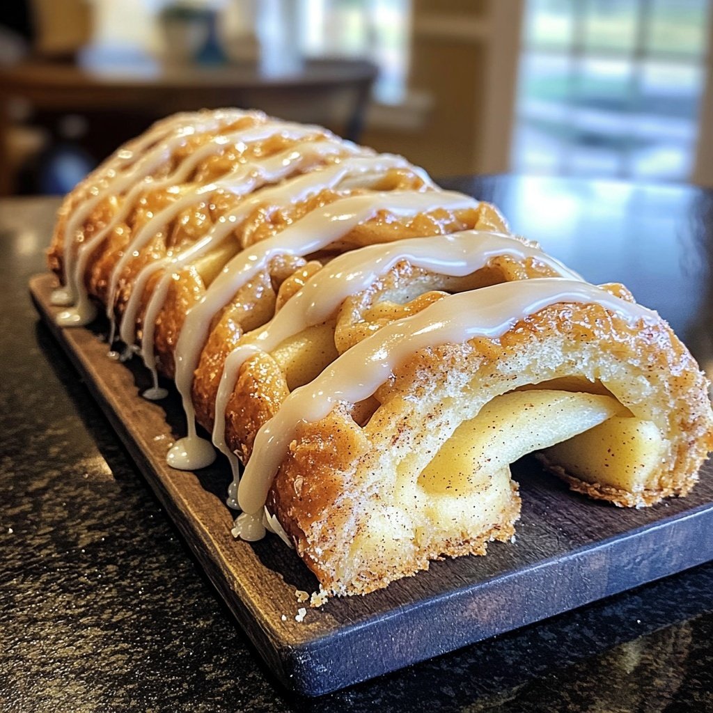 Cozy Apple Kringle with Vanilla Glaze