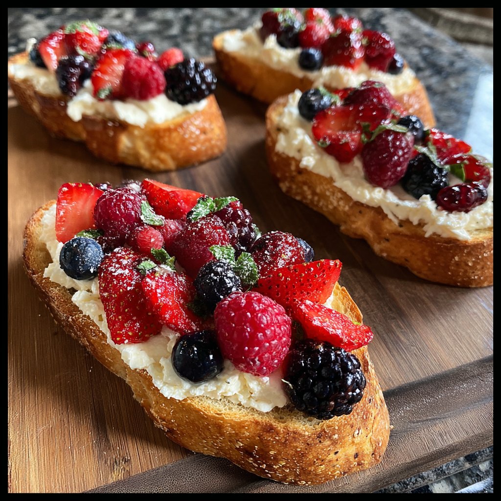 Crostini with Whipped Feta and Berries
