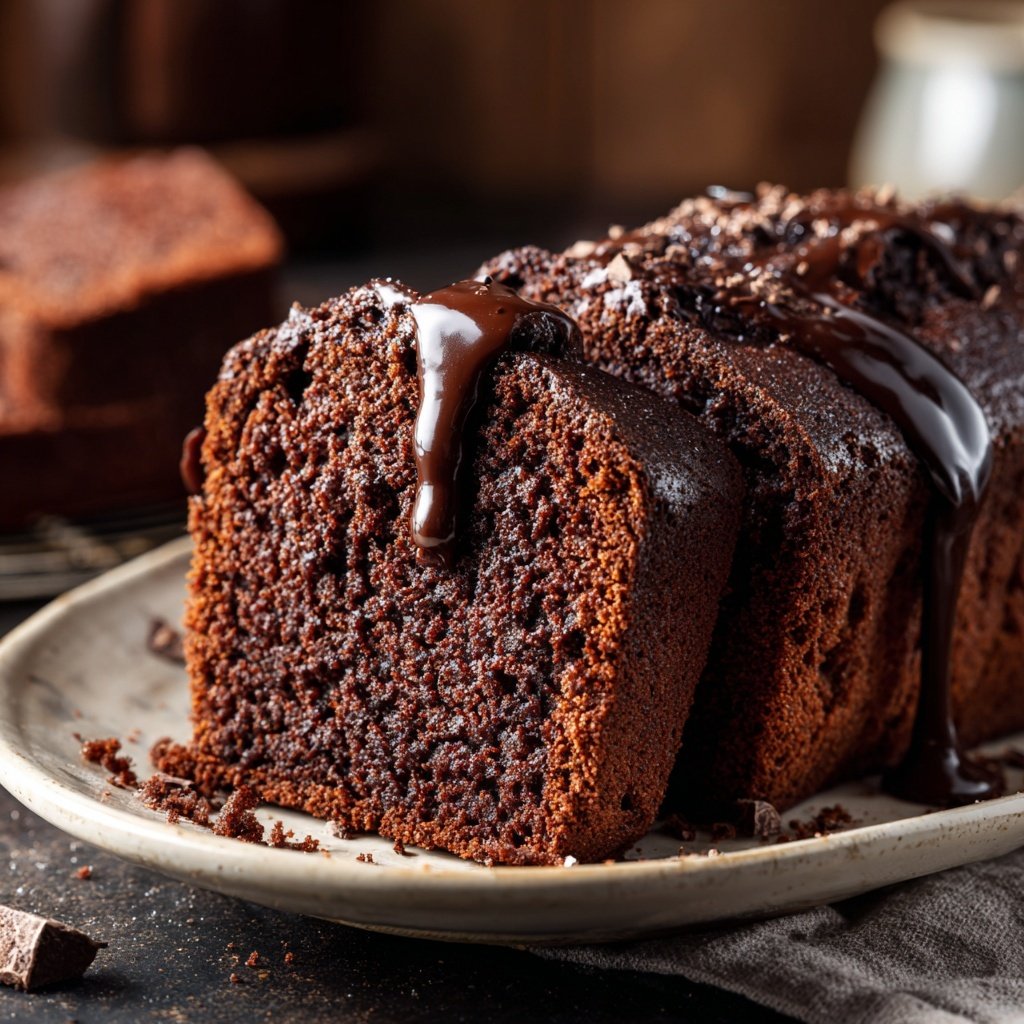 Chocolate Loaf Cake With Simple Glaze